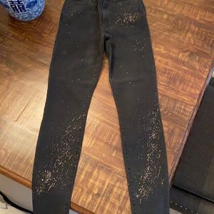 Joes jeans splatter paint raw hem jeans